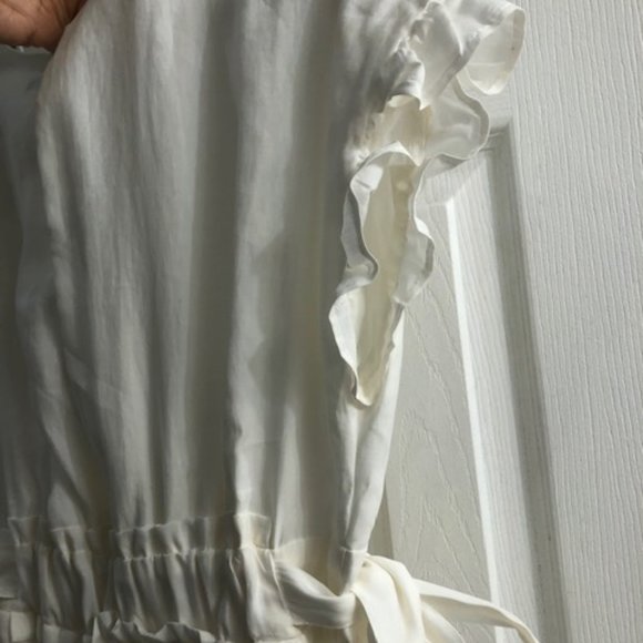 Zara White Ruffle Open Back Dresss - Picture 5 of 5